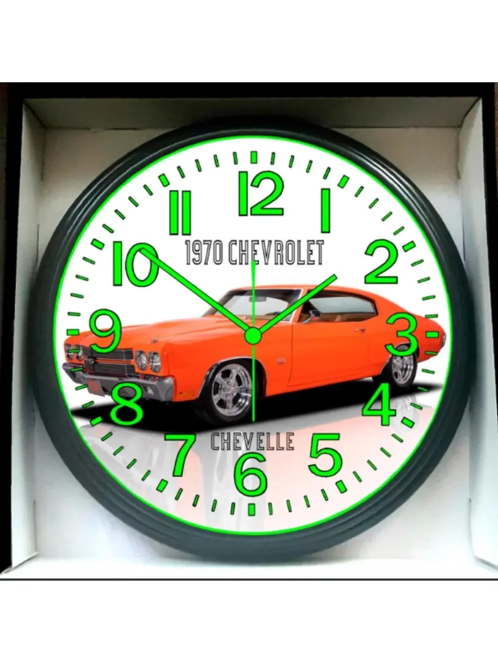 1970 Chevy Chevrolet Chevelle Glow In The Dark Wall Clock New!